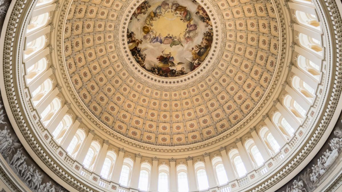 The interior of the dome of the Capitol