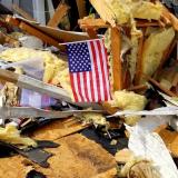 Flag is damages pile